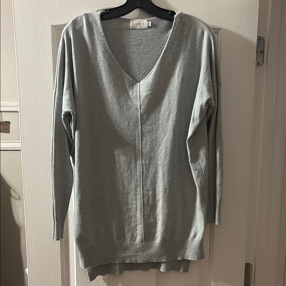 Dreamers light teal long sleeved v-neck top size S/M